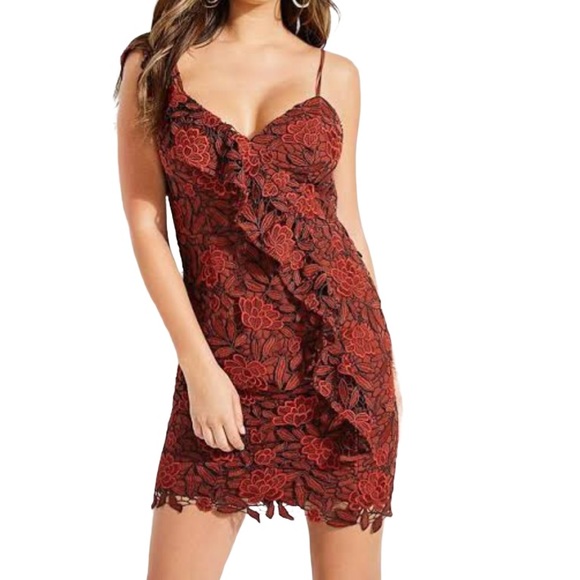 Guess Tegaan Burgundy Lace Dress Sz M NWT - Picture 7 of 7